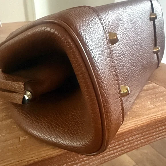 Jaclyn Brown Vintage Purse Brass kiss-lock Zip Pockets Flap top handle - Picture 6 of 9